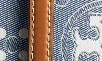Shop Tory Burch T Monogram Jacquard Denim Mini Shoulder Bag In Blue Multi