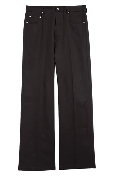 Shop Rick Owens Geth Silk & Wool Wide Leg Jeans In Black