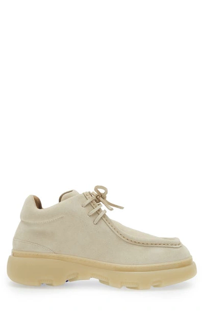 Burberry Sand Suede Creeper Lace-up Shoes In Neutral