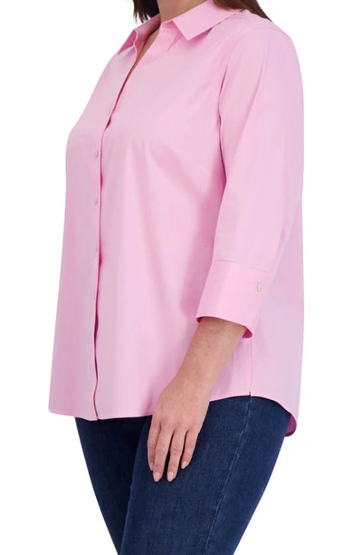 Foxcroft Mary Non-iron Stretch Cotton Button-up Shirt In Bubblegum