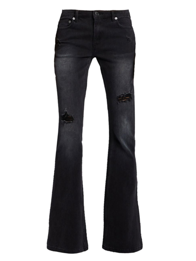 Shop Ser.o.ya Women's Demi Mid Rise Flare Jeans In Midnight Terry