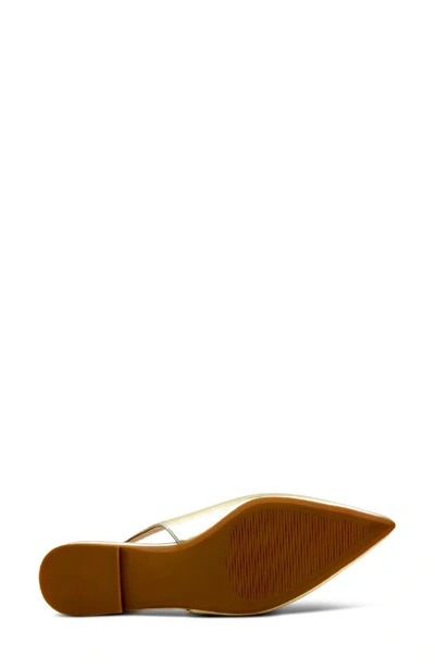 Yosi Samra Vera Pointed Toe Slingback Flat In Light Gold Metallic