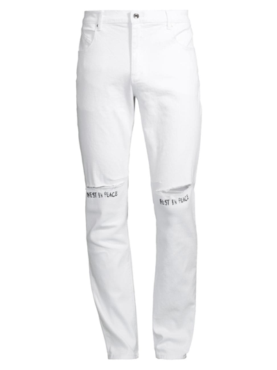 Shop Rta Men's Bryant Distressed Stretch Jeans In White