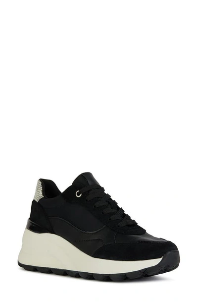 Shop Geox Spherica Platform Wedge Sneaker In Black