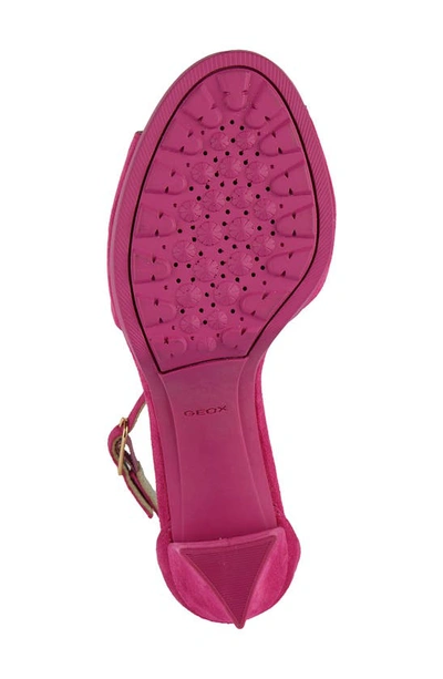 Shop Geox Walk Pleasure Ankle Strap Platform Sandal In Fuchsia