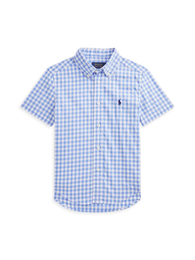 Shop Polo Ralph Lauren Little Boy's & Boy's Plaid Button-down Shirt In Blue White