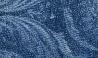 Shop Versace Barocco Stone Washed Denim Jacket In Medium Blue