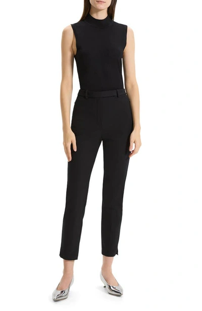 Shop Theory Bistre High Waist Tapered Ankle Pants In Black