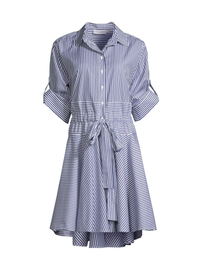 Shop Harshman Women's Meadow Striped Shirtdress In Navy Stripe