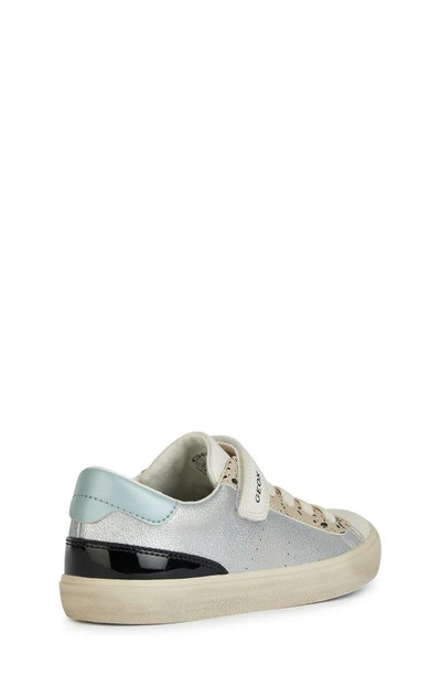 Shop Geox Kids' Gisli Sneaker In Silver/ Ivory