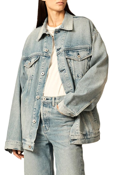 Shop Interior The Remy Oversize Denim Trucker Jacket In Faded