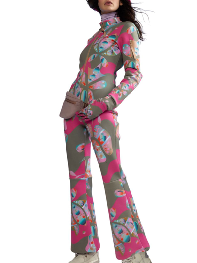 Shop Cynthia Rowley Women's Floral Water Repellent Ski Jumpsuit In Pink Multi