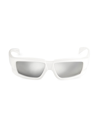 Shop Rick Owens Men's 57mm Rectangular Sunglasses In White