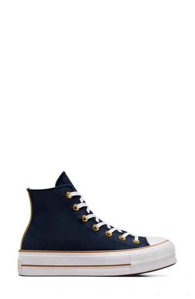 Shop Converse Chuck Taylor® All Star® Lift High Top Sneaker In Navy Obsidian/ White/ Trek Tan