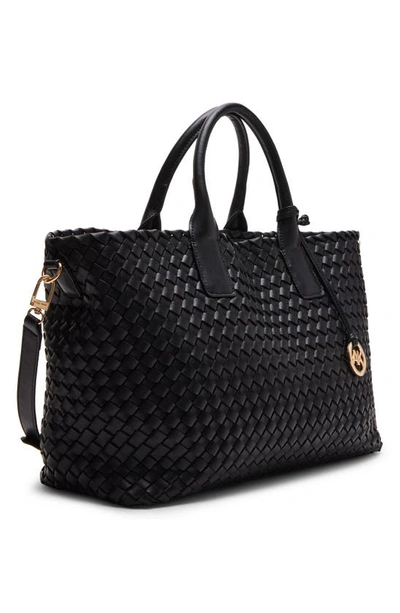 Shop Anne Klein Large Woven Tote In Black