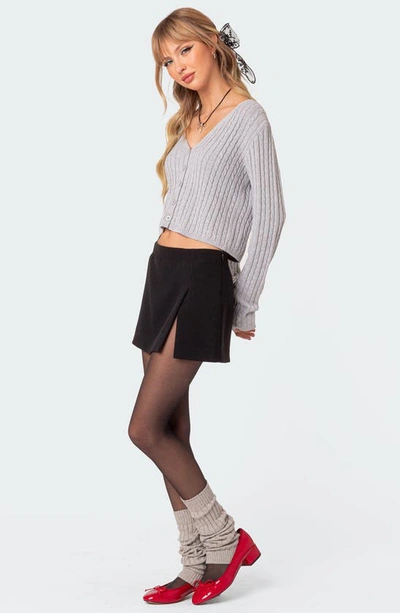 Shop Edikted Elliot Cable Stitch Cardigan In Gray