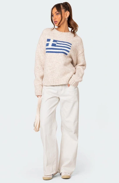 Shop Edikted Greece Oversize Chunky Sweater In Stone