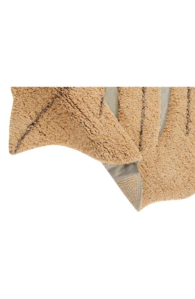 Lorena Canals Monstera Leaf Rug In Honey Soil Brown Olive