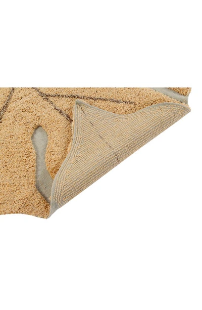 Lorena Canals Monstera Leaf Rug In Honey Soil Brown Olive