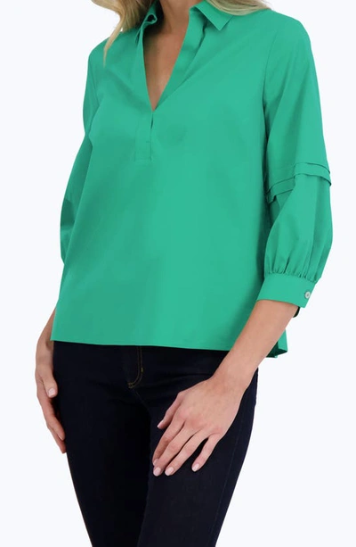 Shop Foxcroft Frankie Poplin Shirt In Kelly Green