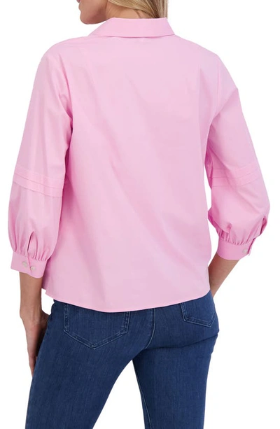 Shop Foxcroft Frankie Poplin Shirt In Bubblegum