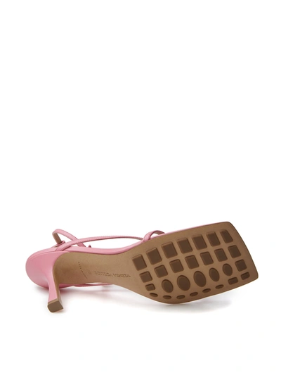 Shop Bottega Veneta Pink Nappa Leather 'stretch' Women's Sandal