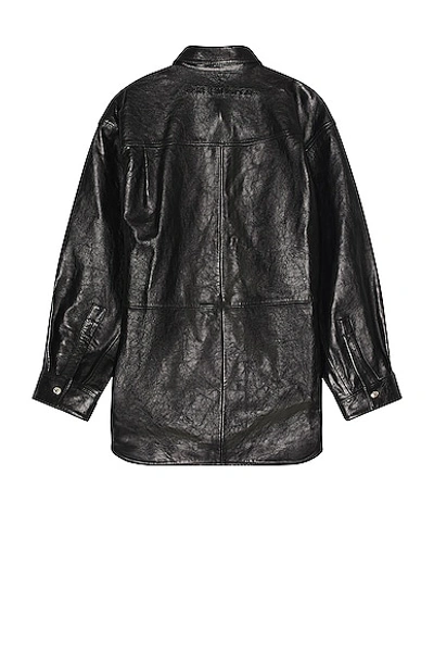 Shop Acne Studios Leather Shirt In Black