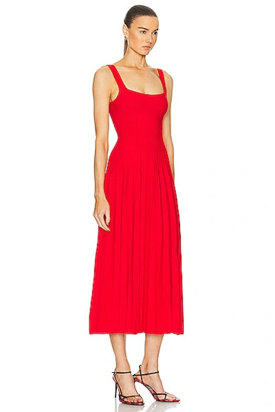 Shop Staud Ellison Dress In Red Rose
