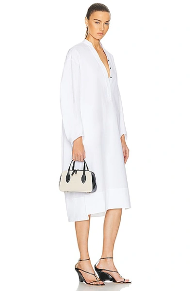 Khaite Small Maeve Canvas & Leather Crossbody In Black & Natural