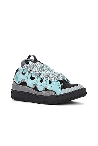Shop Lanvin Curb Sneaker In Light Blue & Anthracite
