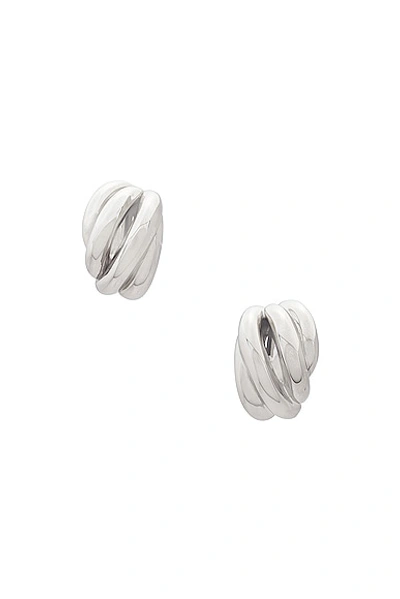 Shop Balenciaga Saturne Earrings In Shiny Silver