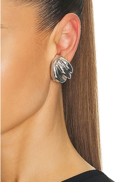 Shop Balenciaga Saturne Earrings In Shiny Silver
