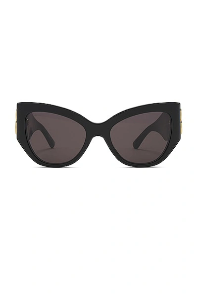 Shop Balenciaga Bossy Butterfly Sunglasses In Black & Gold