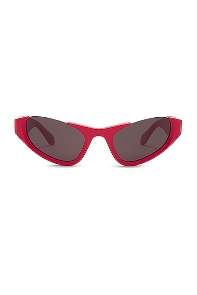Shop Alaïa Cat Eye Sunglasses In Red & Grey