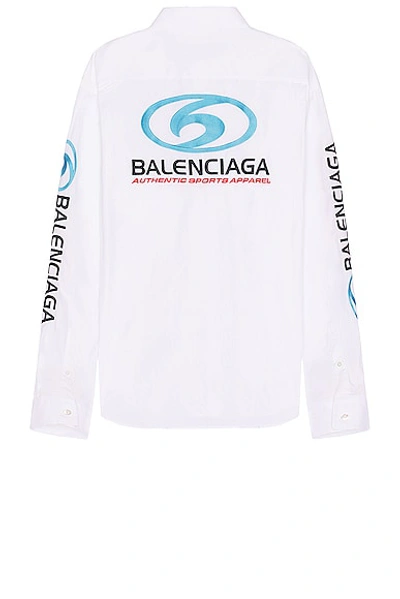 Shop Balenciaga Long Sleeve Large Fit Shirt In White