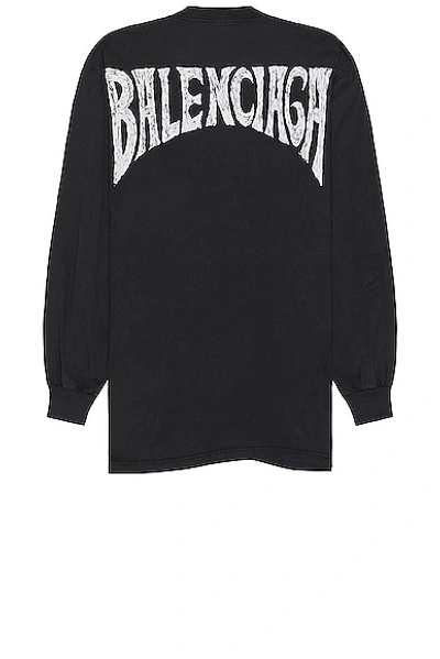 Shop Balenciaga Stretched T-shirt In Faded Black & White