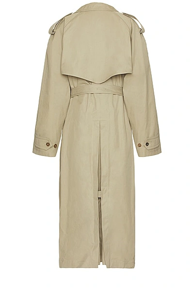 Shop Balenciaga Trench Coat In Military Beige