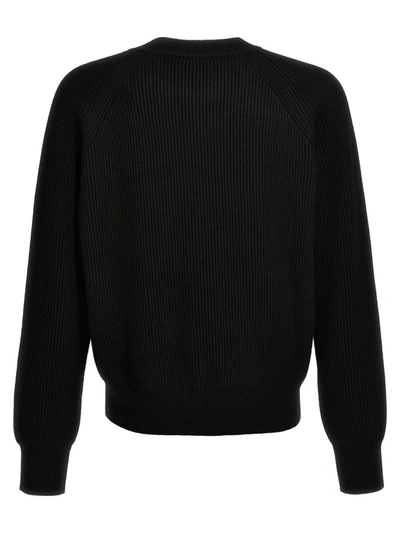 Burberry Wool Pullover With Decorative Zip In Black