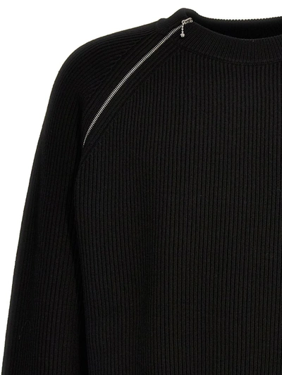 Shop Burberry Zip Detail Sweater In Black