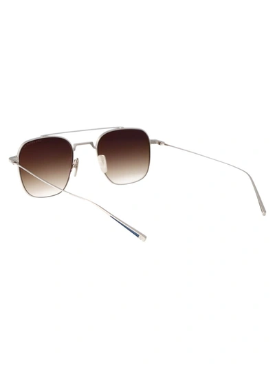 Shop Dita Sunglasses In Silver W/ Brown To Clear Gradient