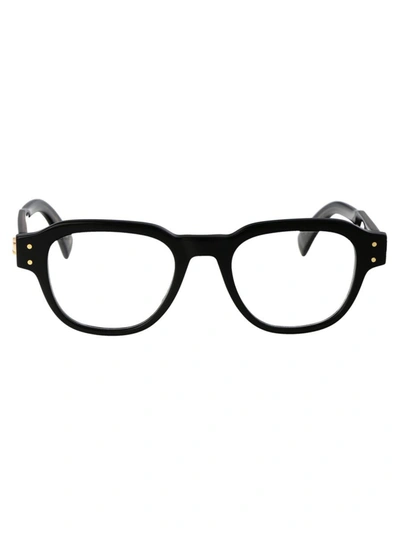 Shop Dunhill Optical In 001 Black Black Transparent