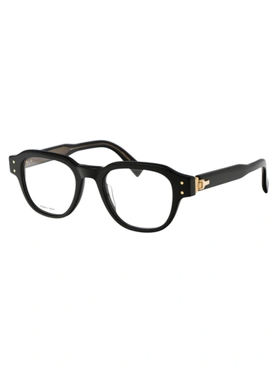 Shop Dunhill Optical In 001 Black Black Transparent