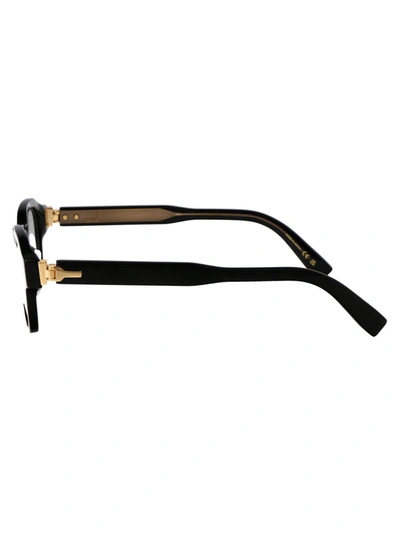 Shop Dunhill Optical In 001 Black Black Transparent