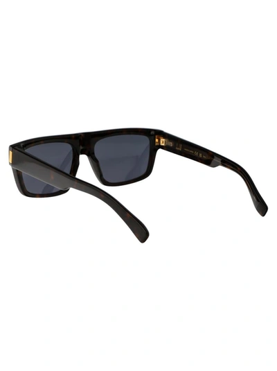 Dunhill Tortoiseshell-effect Rectangle-frame Sunglasses In 002 Black Gold Brown
