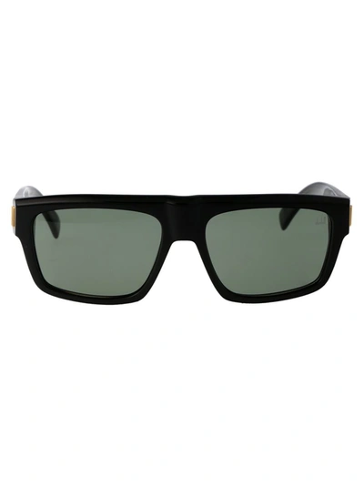 Shop Dunhill Sunglasses In 003 Black Black Green