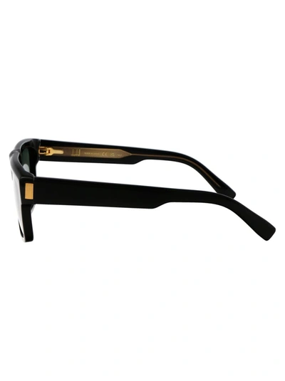 Shop Dunhill Sunglasses In 003 Black Black Green