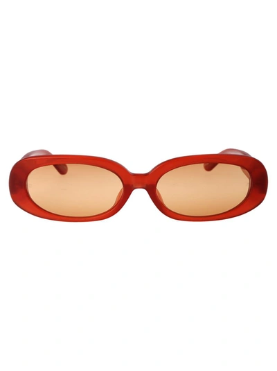 Shop Linda Farrow Sunglasses In Teracotta/yellowgold/orangegrad