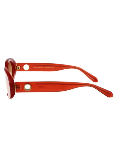 Shop Linda Farrow Sunglasses In Teracotta/yellowgold/orangegrad