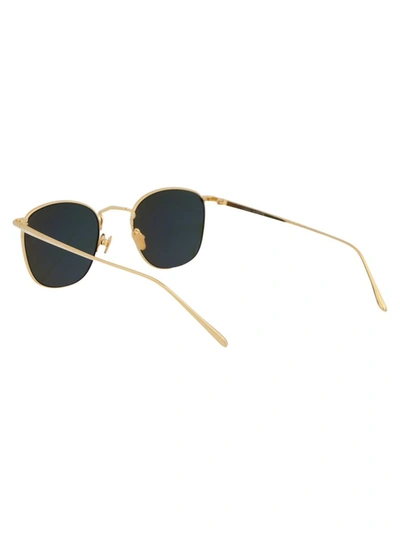 Shop Linda Farrow Sunglasses In Yellowgold/yellowgold/solidgreen