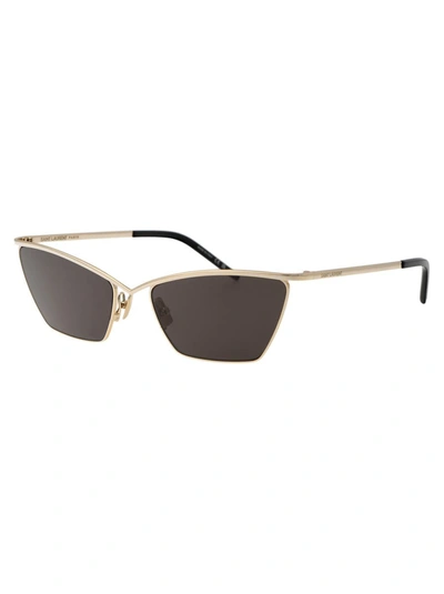 Shop Saint Laurent Sunglasses In 003 Gold Gold Black